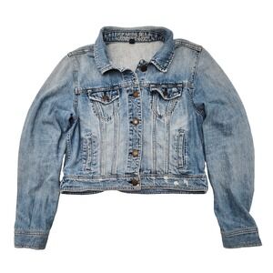 AMERICAN EAGLE CROPPED DENIM JACKET SIZE XL VINTAGE Y2K‎